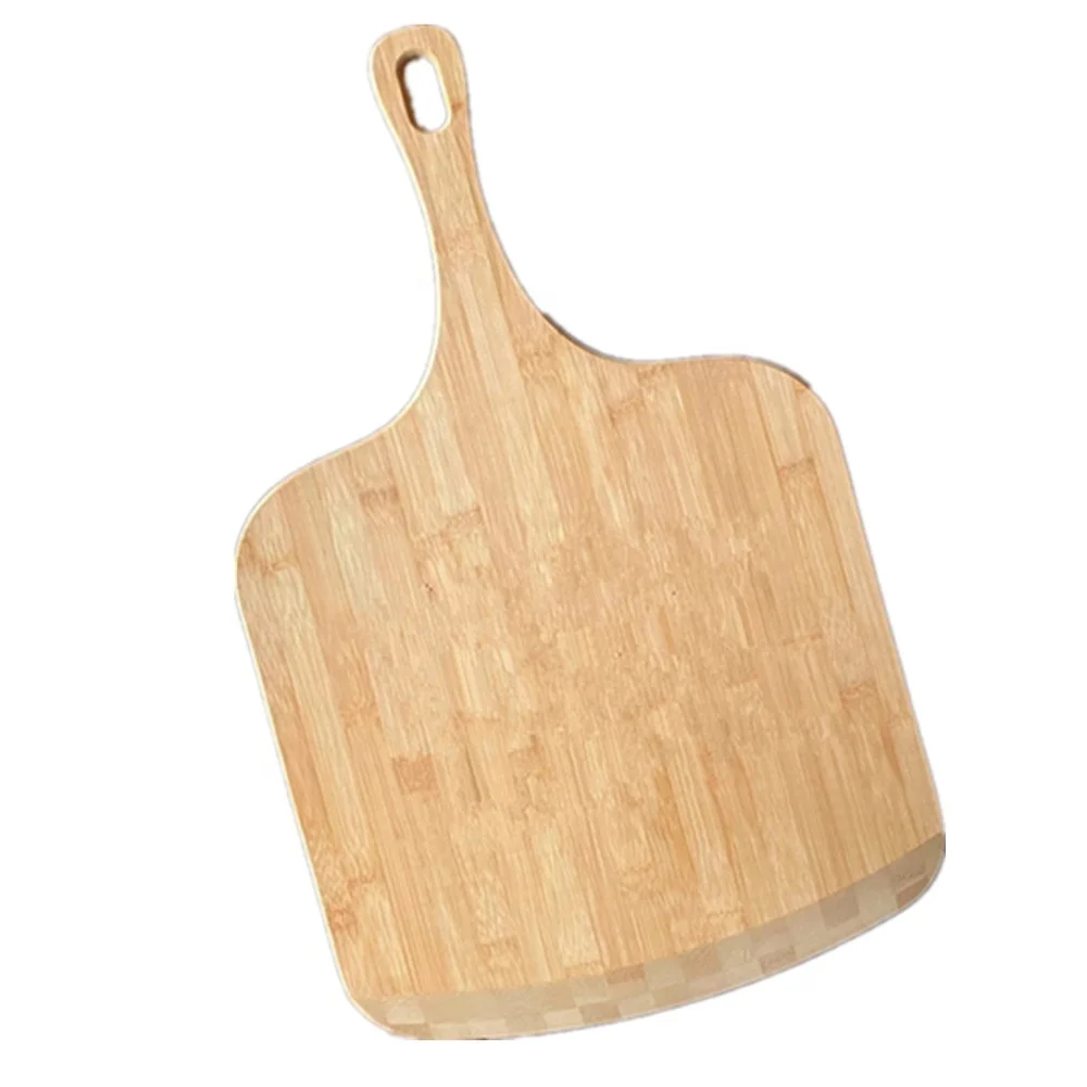 Customized Bamboo Wooden Pizza Peel Paddle and Cutting Board with Handle (for Baking Pizza, Bread, Fruit, Vegetables, Cheese)