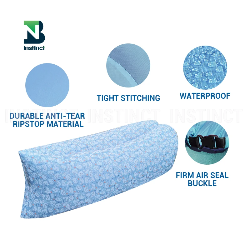 INSTINCT cute pattern  Inflatable Lounger Camping Lazy Bag Air Sofa For Beach Sleeping Bag