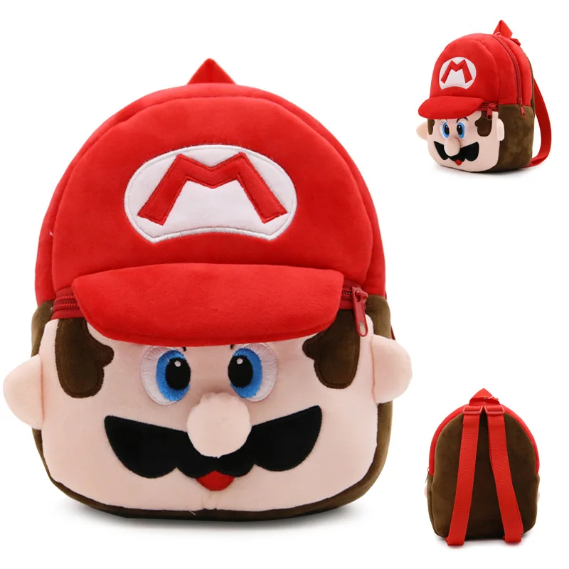 XUX Cartoon Movie Character Super Bros Super Mario Plush Backpacks Kids School Bag Kids Toys Gift Wholesale