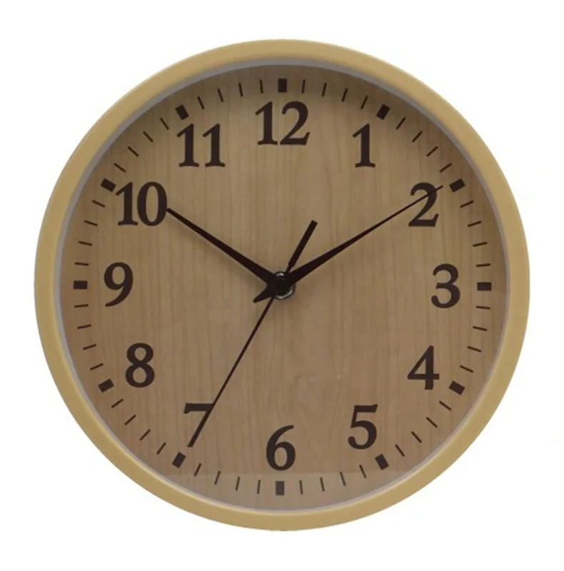 High Quality Small 10 Inch Brief Wooden Quartz Analog Wall Clock For Bedroom