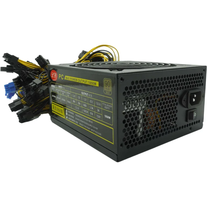 
Ethereum graphics card mining machine power supply supports 6 cards and 8 cards 1800W2000W2400W active PFC supports 100V-265V 