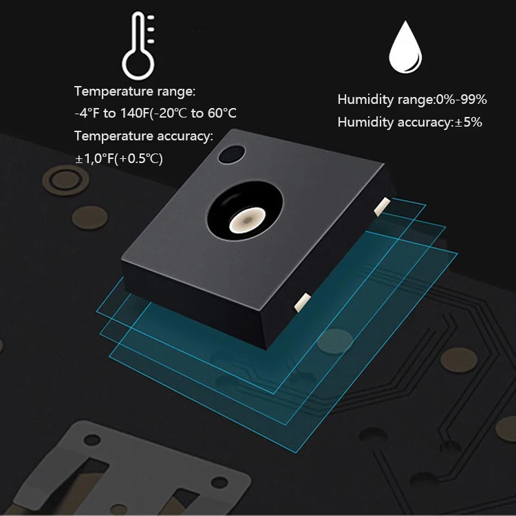 New Fashion White Square Housing Temperature Data Logger 100 History days record free APP Bluetooth LCD Humidity Themp Sensor