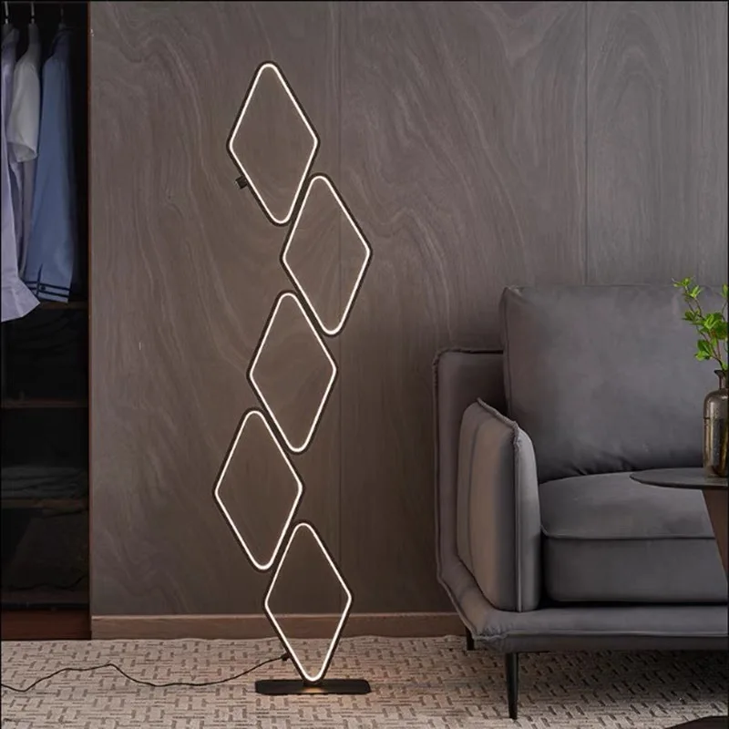 Modern Minimalist square Vertical Living Room Study Bedroom Personalized Decoration Floor Lamp