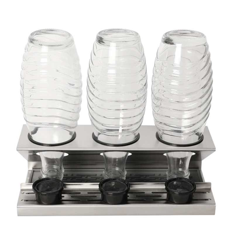 Stainless steel drip tray bottle sandy gray abtropfhalter flaschen soda stream bottle holder
