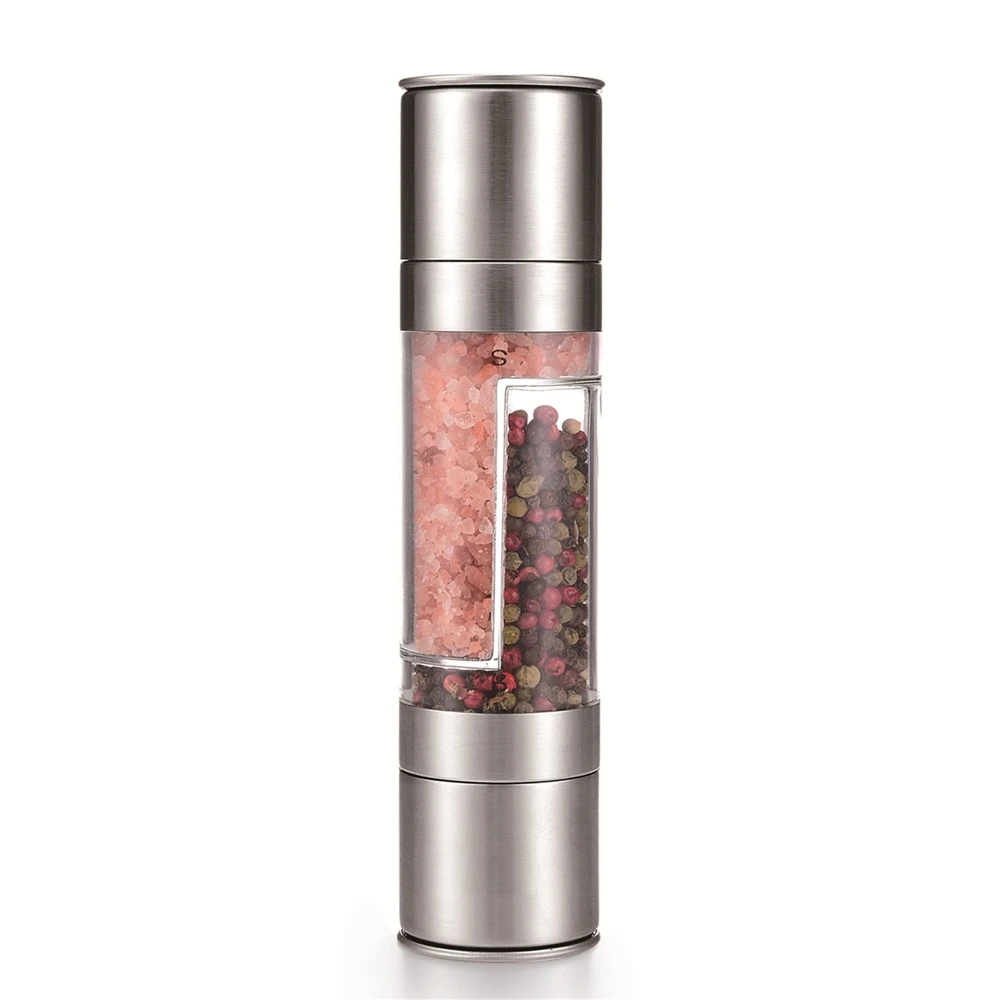 amazon hot 2 in 1 manual salt and pepper mill pepper grinder with double ended design
