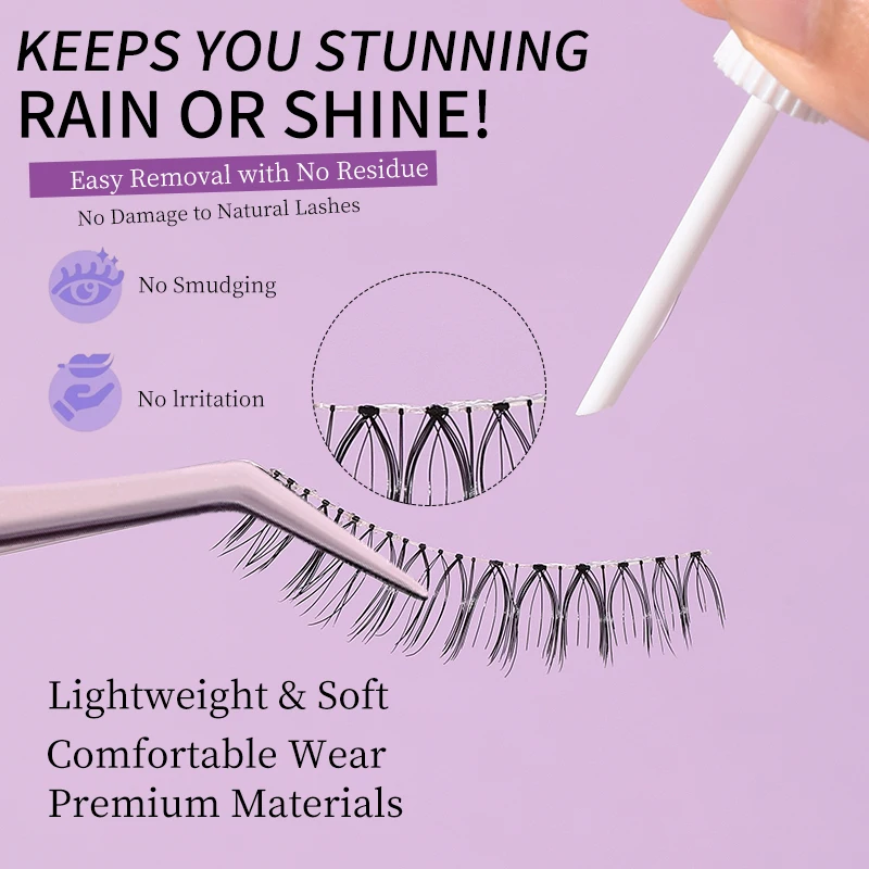 2 Pairs Full Strip Lash Clusters 6-13mm Diy Eyelash Extensions Kit SY923 Natural 3 Style Volume Full Strip False Eyelashes