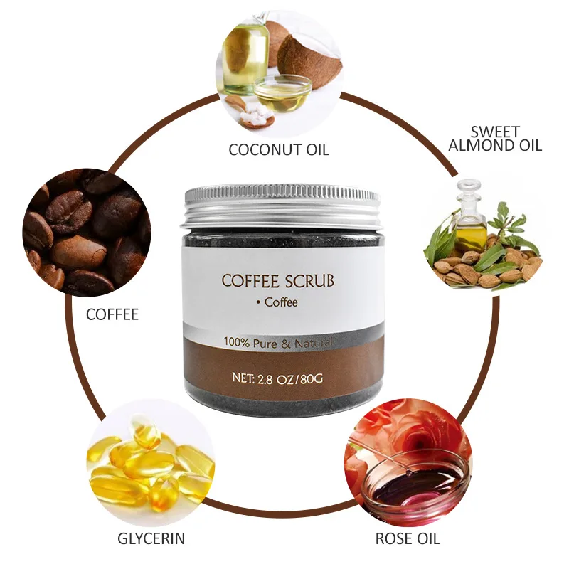 Cross-border full English body scrub body bath salt coffee salt beauty massage shop body scrub OEM customization