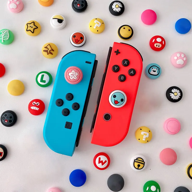 Thumb Grip + dust plug set For Nintendo Switch / NS Oled/ Lite JoyCon Controller Soft Silicone Joystick Protector Case Cover