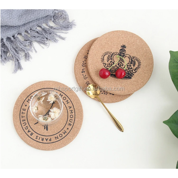 Customized cork coaster/ cork wood sublimation blank coaster boards