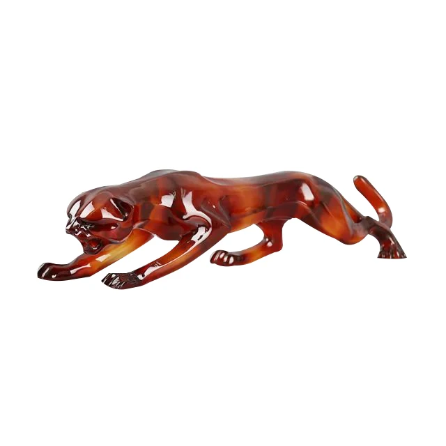 Factory Sale Life Size Aggressive Panther Animal Sculptures Art Resin Sculptures For Home Decorations