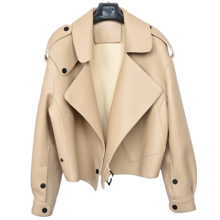 
Multi Color Bomber Jacket Genuine Sheepskin Leather Coat Short Style Lady Real Leather Jacket  (62233618289)