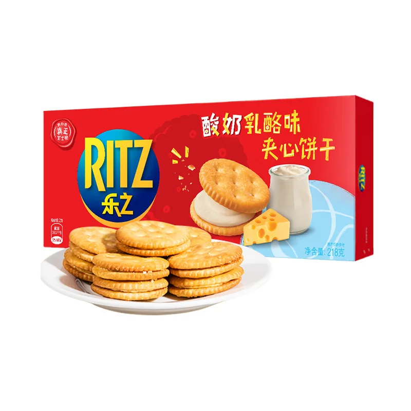 Tiktok-Лидер продаж RitzZ 182 г йогурт со вкусом сыра соленое вафельное печенье вкусные экзотические закуски