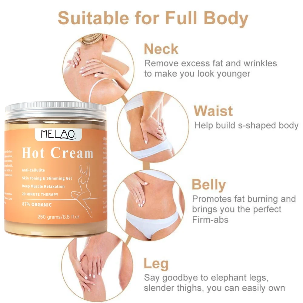 Фирменная торговая марка OEM, горячий крем melao, жиросжигатель, натуральный органический крем для похудения, сжигания жира в животе и ногах