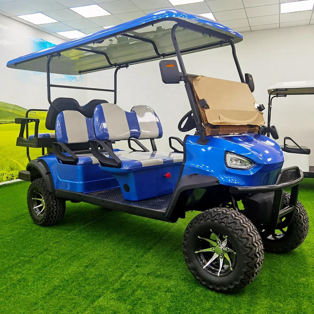 china 6 Person 48v electric lifted street legal New Electric golf cart   luxury  golf buggy  club car