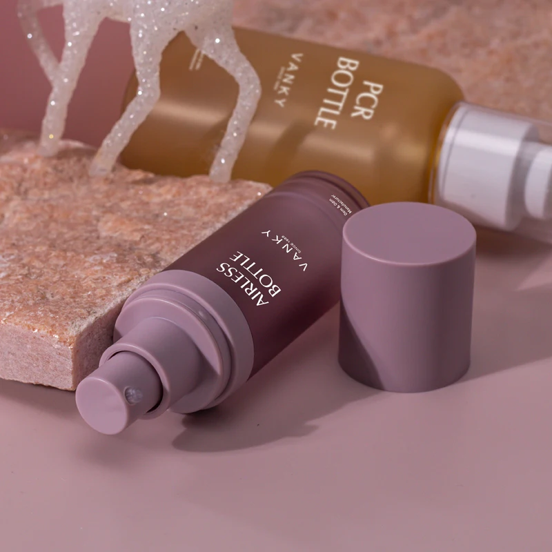 30ml 50ml PETG Manufacture Plastic Pink Serum Biodegradable Lotion Custom Cosmetic Packaging Airless Pump Bottle