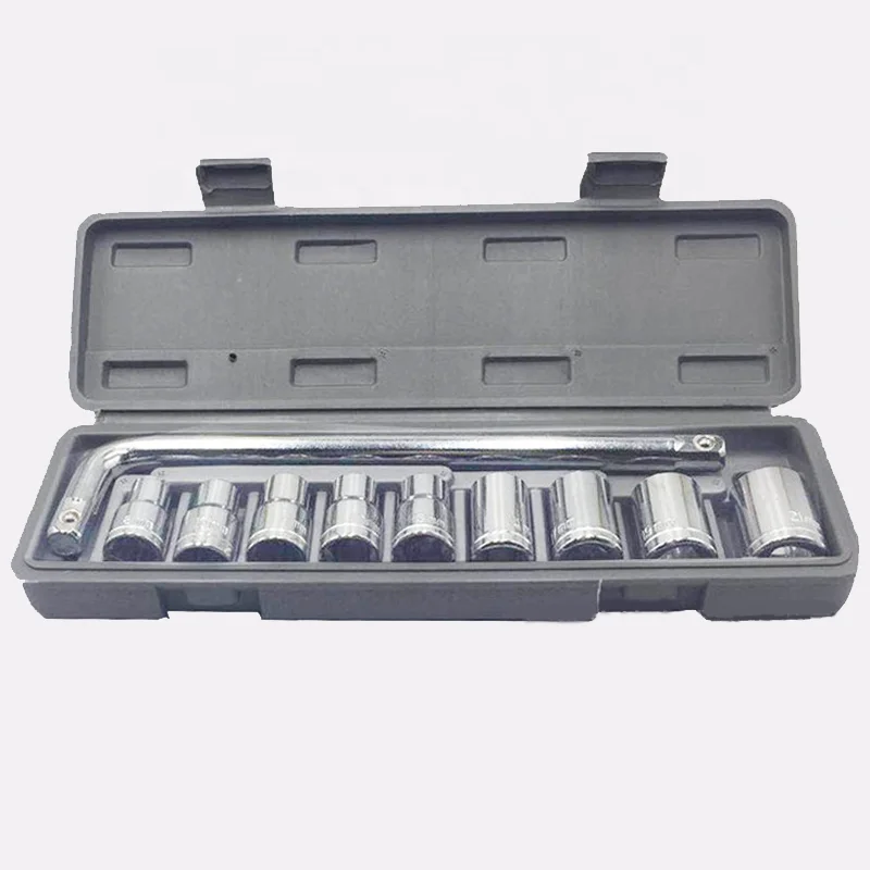10PCS 1/2 DR 11-24MM Auto Repair Wrench Tools Socket Set With Ratchet Handle Tool Kiit