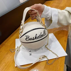 Women Basketball Shaped Cross Body Messenger Bag Purse Tote Mini Shoulder PU Leather Round Handbag   bags women handbags ladies