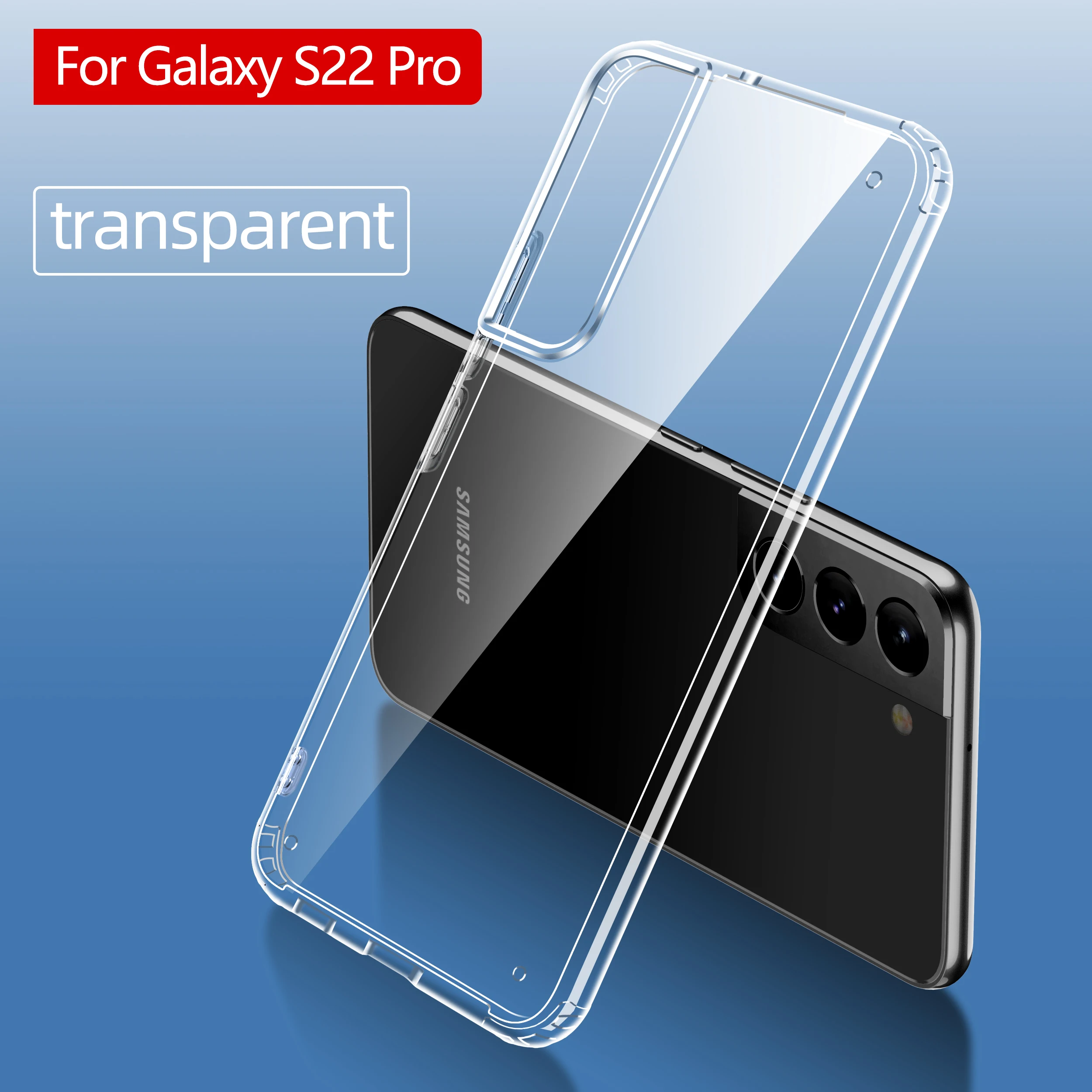 Crystal clear anti- fingerprint soft phone case anti-fall full protection for Samsung S22/S22 Plus/S22 Ultra protective cover