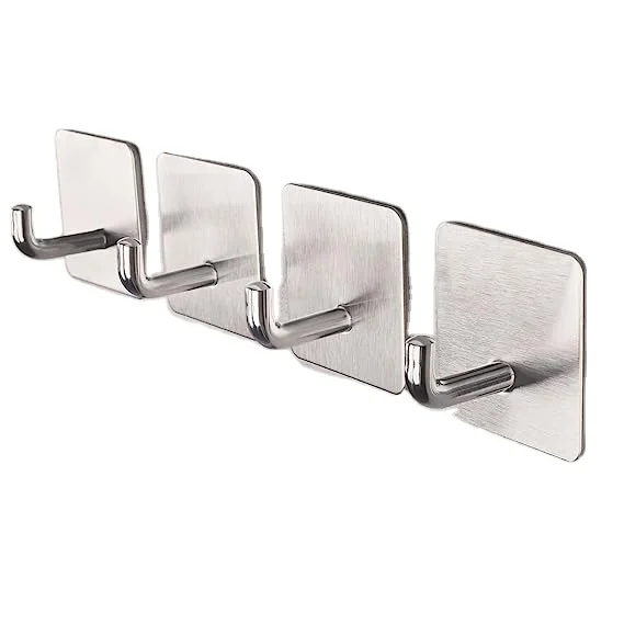 Hooks Heavy Duty Stick on Wall Towel Adhesive Stainless Steel Novelty Metal Storage Holders & Racks