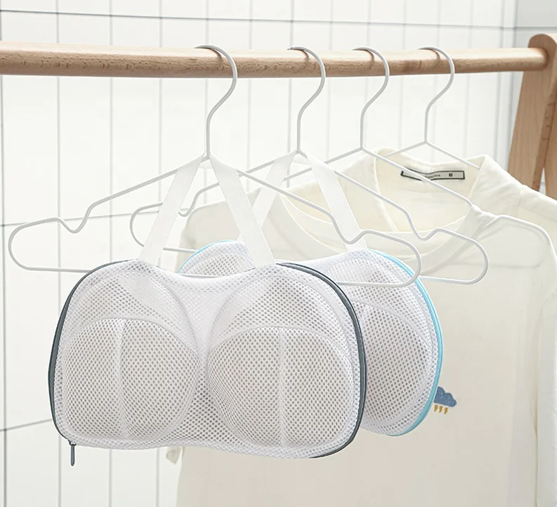 Household Reusable Mesh Bra Washing Bag with Zipper Underwear Laundry Storage Bag for Clothes Bathroom Applicable