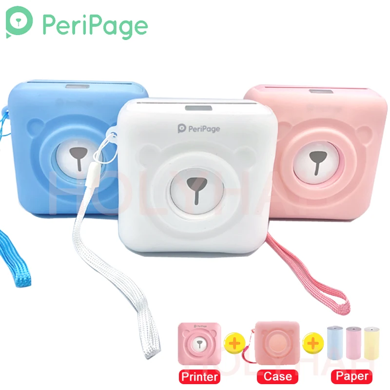 PeriPage Mini Portable Thermal Printer Paper Photo Pocket Thermal Printer 58 mm Printing Wireless BT Android IOS Printers
