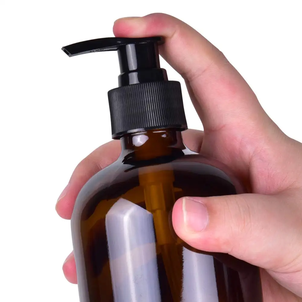 White Dispensers Neck Bottles Boston Round bottle PP Plastic Soap Lotion Pump