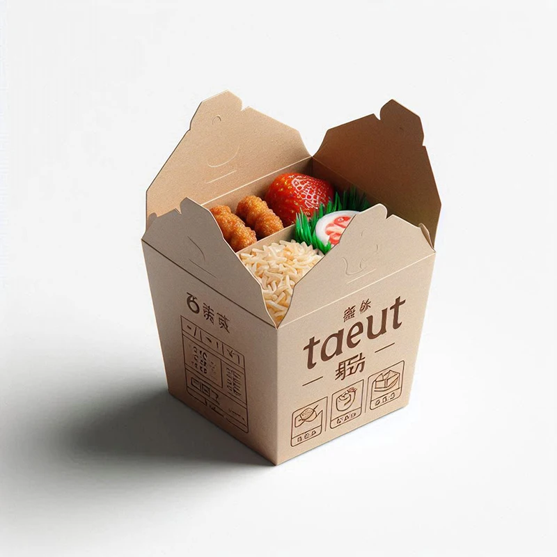 Printed Noodle Box Disposable salad Box Take Away Rice/Chicken Box High Quality Food Paper Packaging