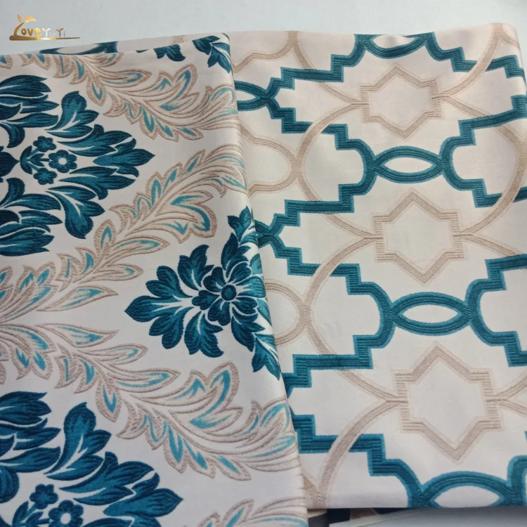 Geometric Printing Crushed velvet for sofa curtain