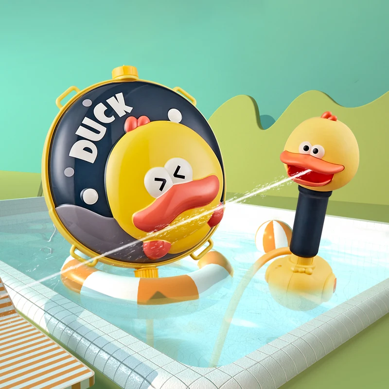 Summer outdoor beach play pumping water gun cartoon big capacity plastic backpack water gun water spray gun for children