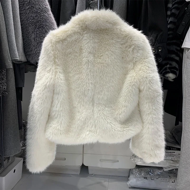 2022 new design drop shipping fashion women fur coat loose fur jacket ladies