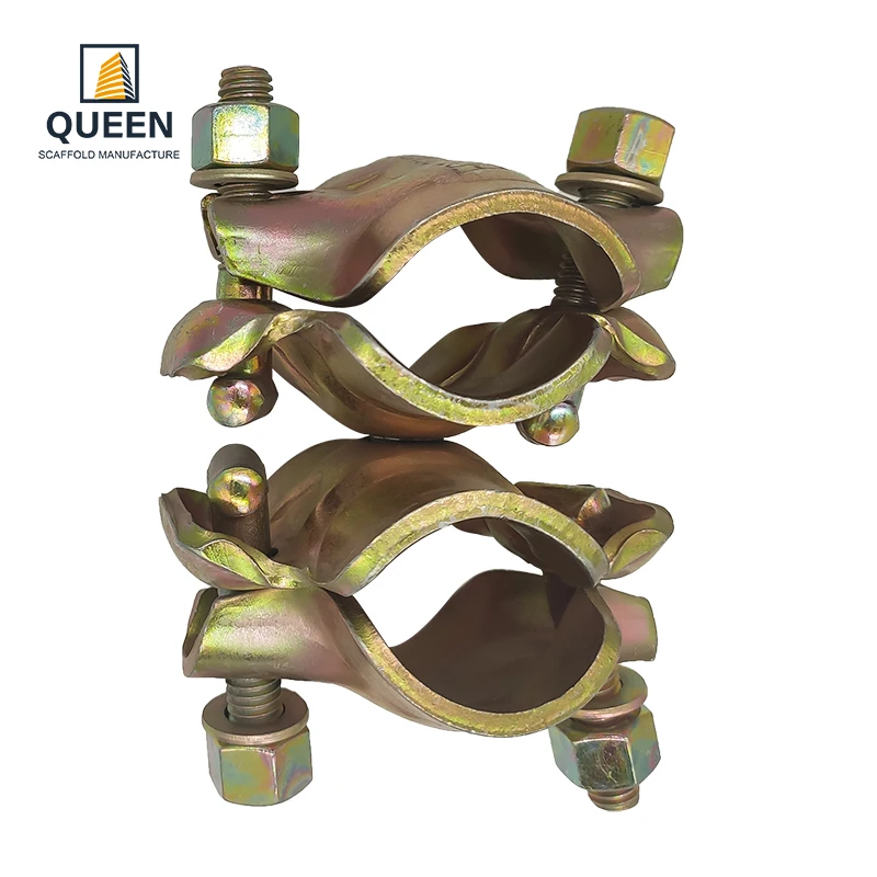 QUEEN Italian Type pressed double scaffolding  couplers in ground scaffold to fence coupler fixed swivel scaffold clamps
