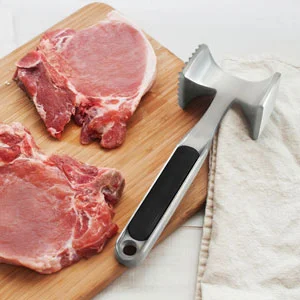 Non Slip Aluminum Alloy Kitchen Meat Mallet Manual Beef Steak Meat Tenderizer Hammer
