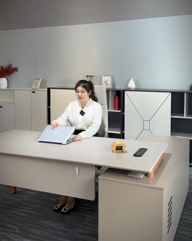 Jieao Office Storage Background Bookshelves Cabinet Wood Filing Cabinet with Sliding Door Office Partition Cabinet