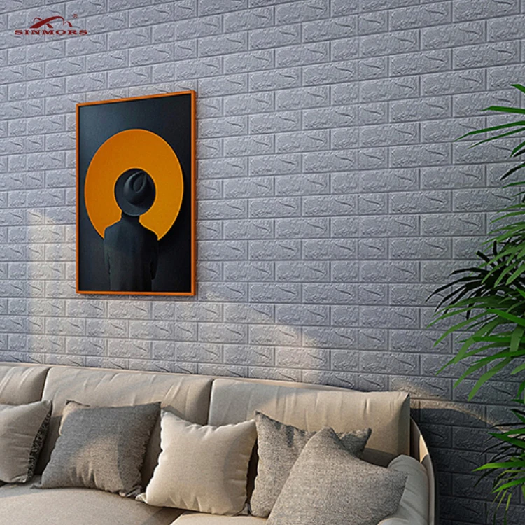Factory price PE wall panels 3d brick foam wallpaper 3d foam wall stickers for home decoration foam wall sticker
