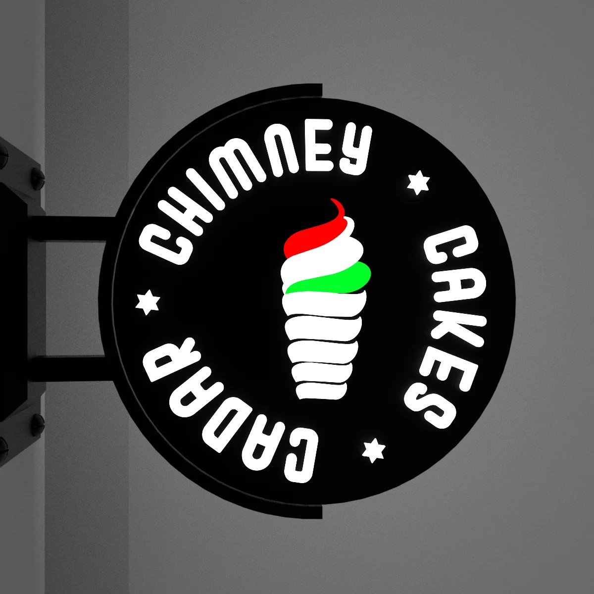 Custom Double Sided Lighting Circle Metal Light Box 3d Signboard Light Box For Drink Shop/Ice Cream Shop/Dessert Shop