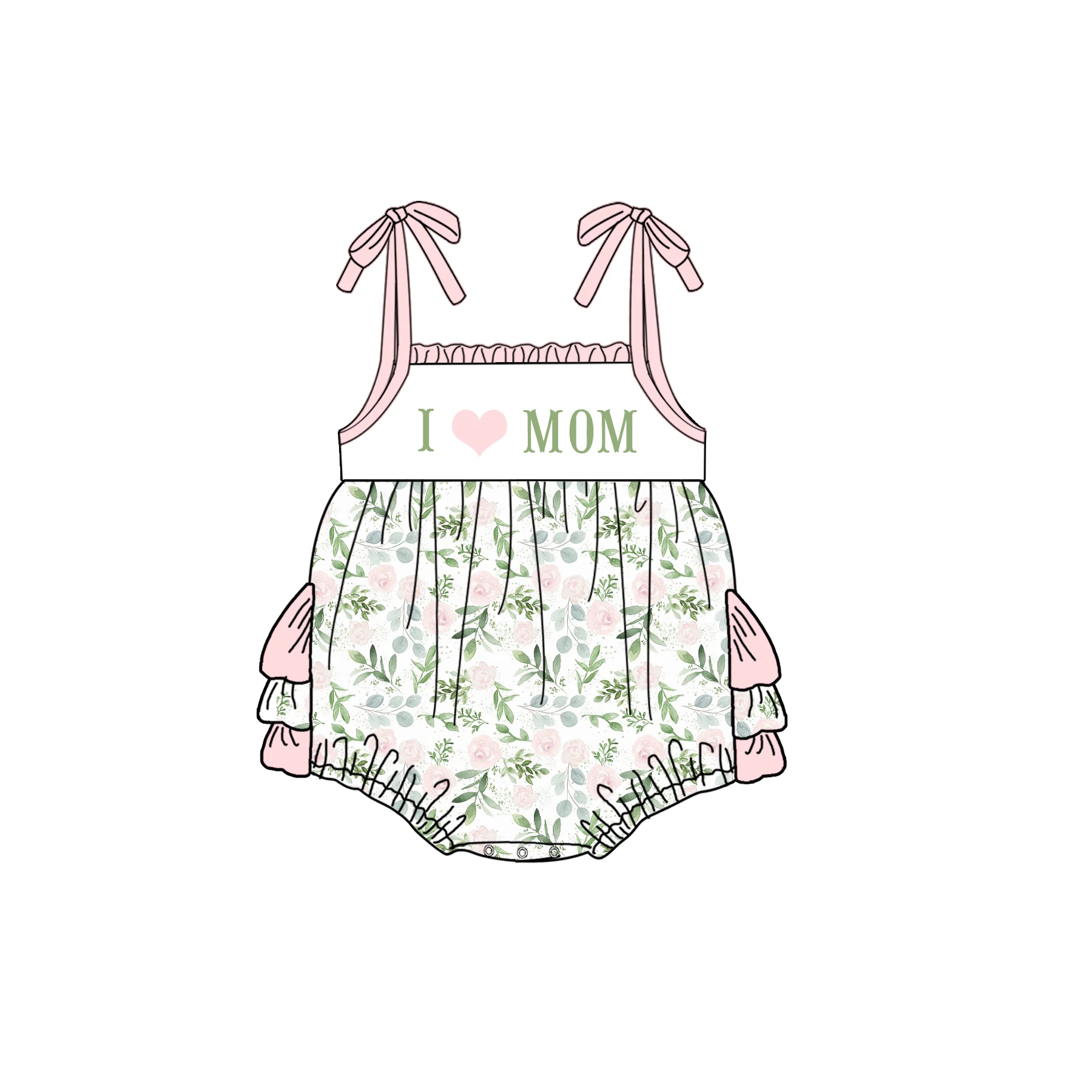 2023 индивидуальный I love mom girl set Boutique детская одежда повседневная комплекты одежды