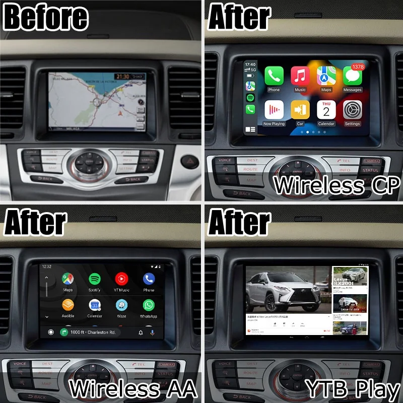 Lsailt CP AA / android interface box for Nissan Murano Z51 2011-2014 with gps navigation wireless auto YTB Netfli