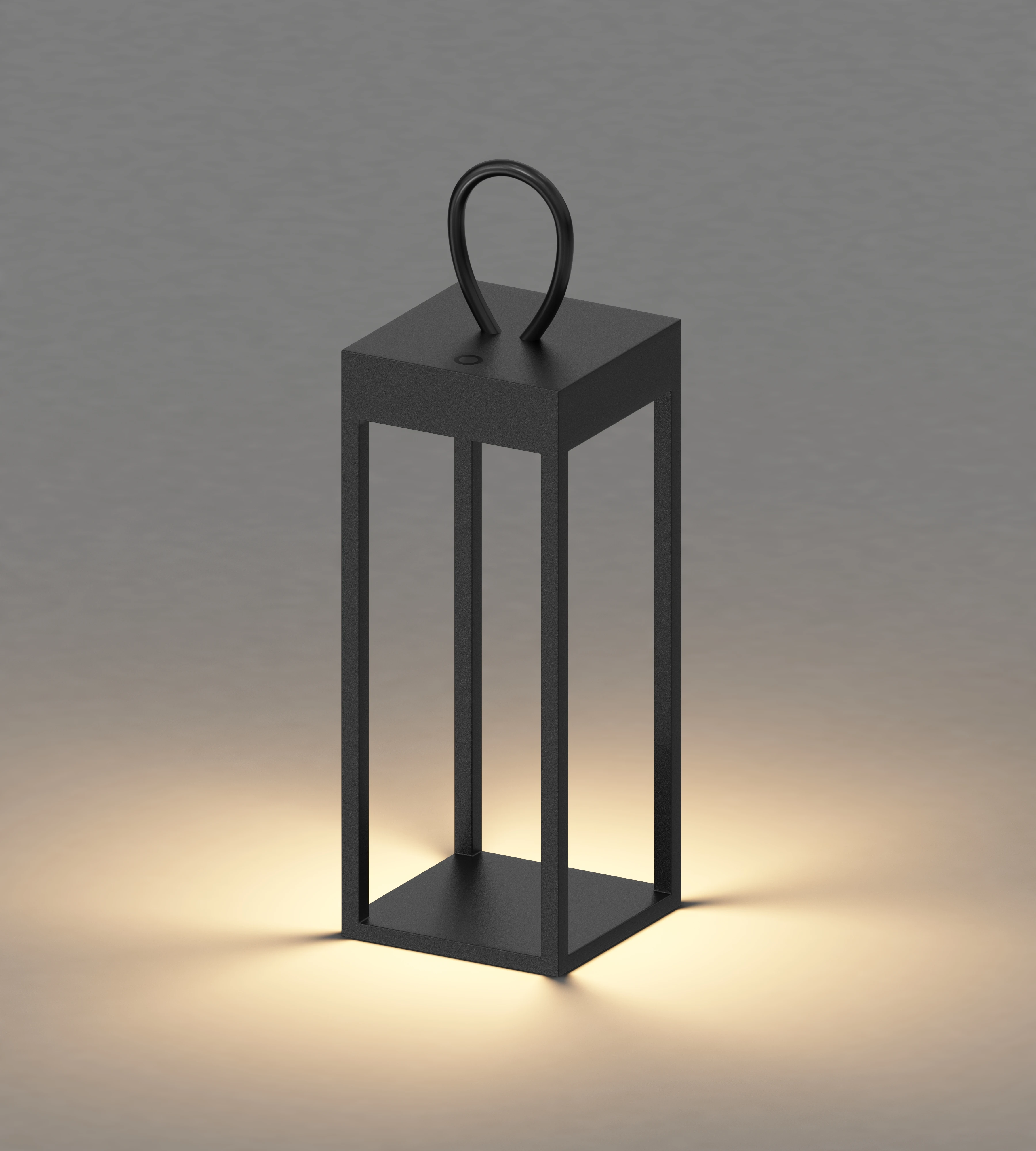 Modern Antique LED Table Lamp Rechargeable Battery Powered Aluminum Body with Square Shade for Home Outdoor Restaurant Decor
