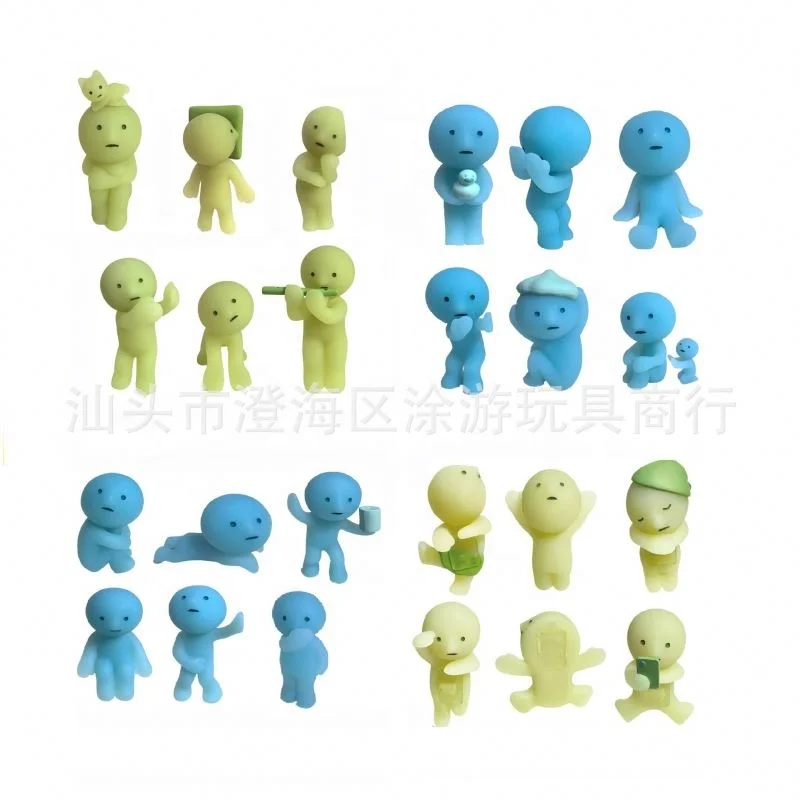 SS Hot Selling Smiski Hipers Luminous Blind Box 1234 Generation Mini Figure Night Glowing Car Ornaments