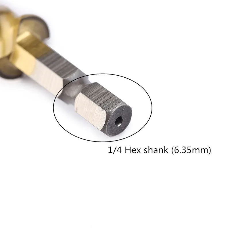 6pcs long screw Tap Drill Bits Hex Shank M3 M4 M5 M6 M8 M10 Titanium Coated HSS Compound Metric Thread  Machine Taps