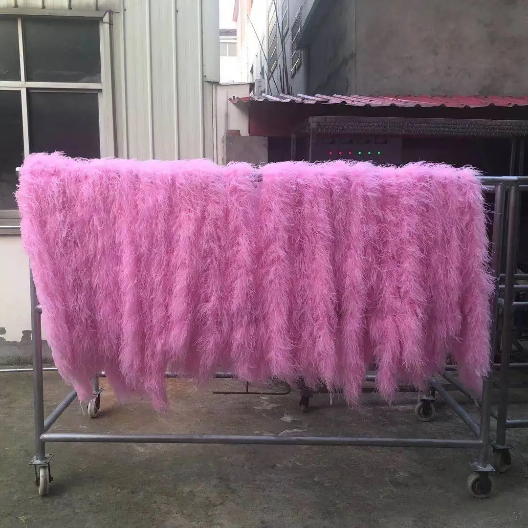 Low price 5PLY Ostrich Feather Strip Dyed Ostrich Feather fluffy soft Feather ostrich Decorative