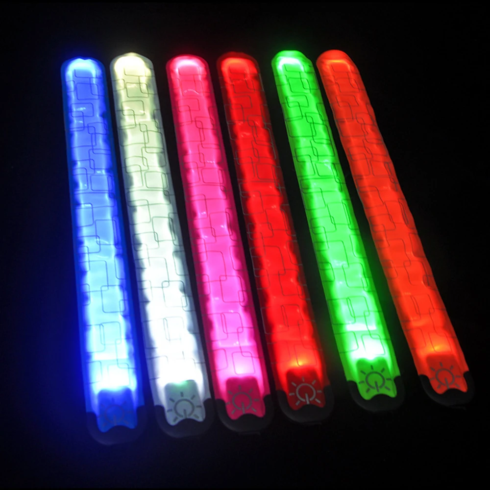 MADESHINE Night Events Luminous Outdoor Party Favor Chargeable Flashing Neon Wristbands Glowing LED Slap Bracelet Band