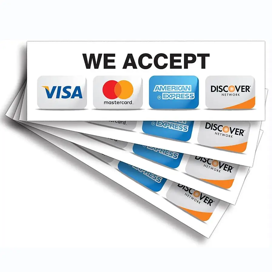 OEM/OEM Factory supplies Custom Credit Card Sticker Signs Stickers Premium Self-Adhesive Vinyl Fade Resistance