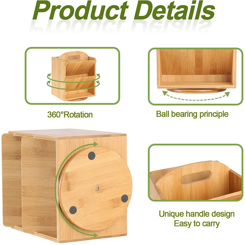Wholesale 6 Compartments Office Supplies Desktop Set Bamboo Storage Desk Organizer For Documents