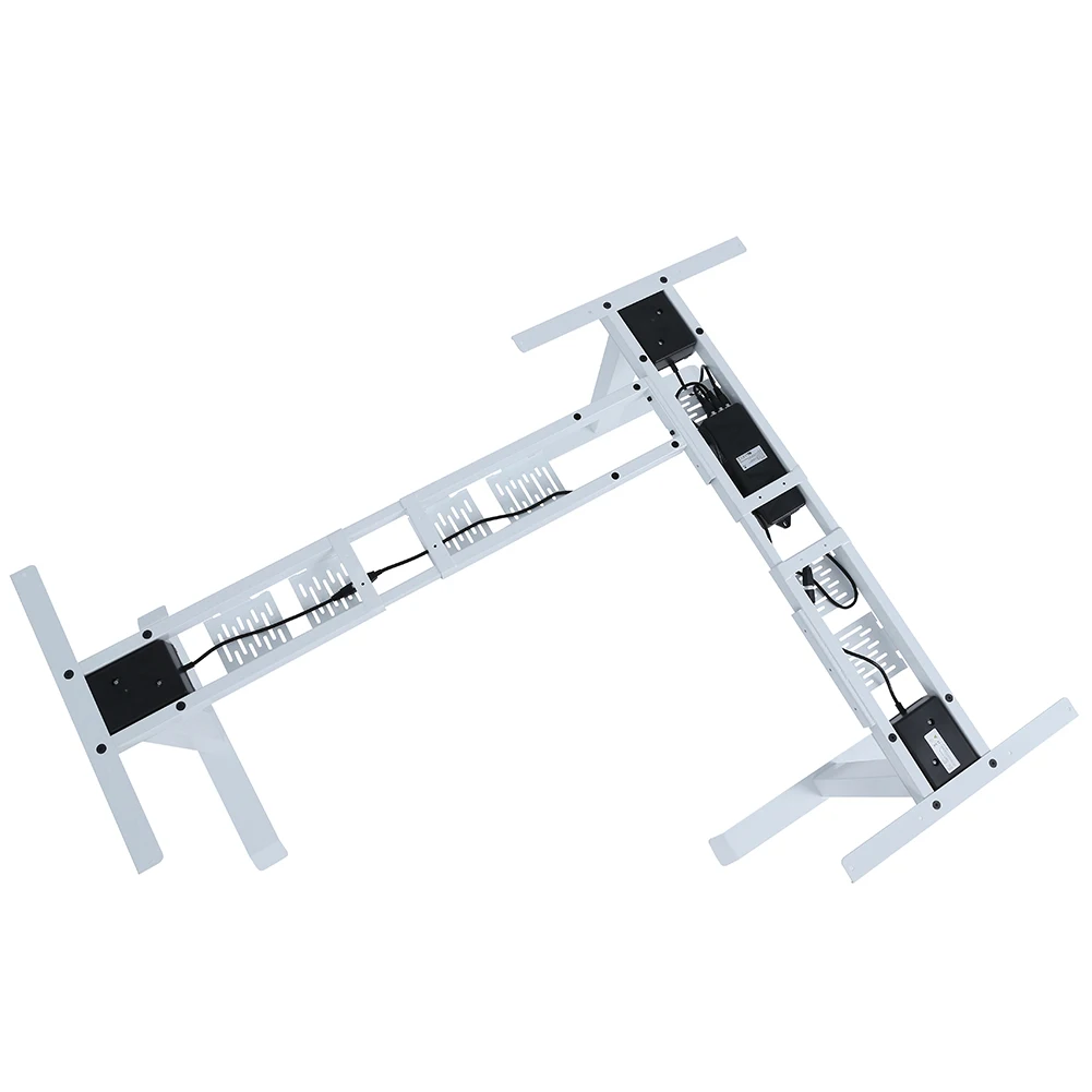 Height Adjustable L Shaped Corner Standing Computer Desk Frame Base