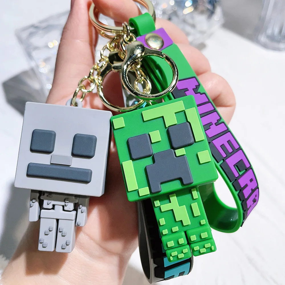 Wholesale Minecrafts PVC Keychain Toy Doll MC Action Figures Factory Direct Sale OEM Pendant