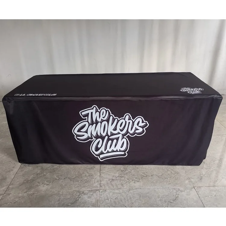 Trade Show Display 6ft Fitted Stretch Table Cover Table cloth with Custom Logo