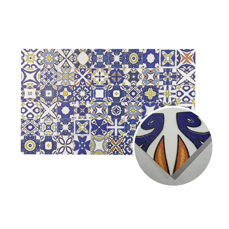 
 2 мм Водонепроницаемые термостойкие геометрические противоскользящие полиуретановые напольные коврики с принтом против усталости из ПВХ-пены для кухни  