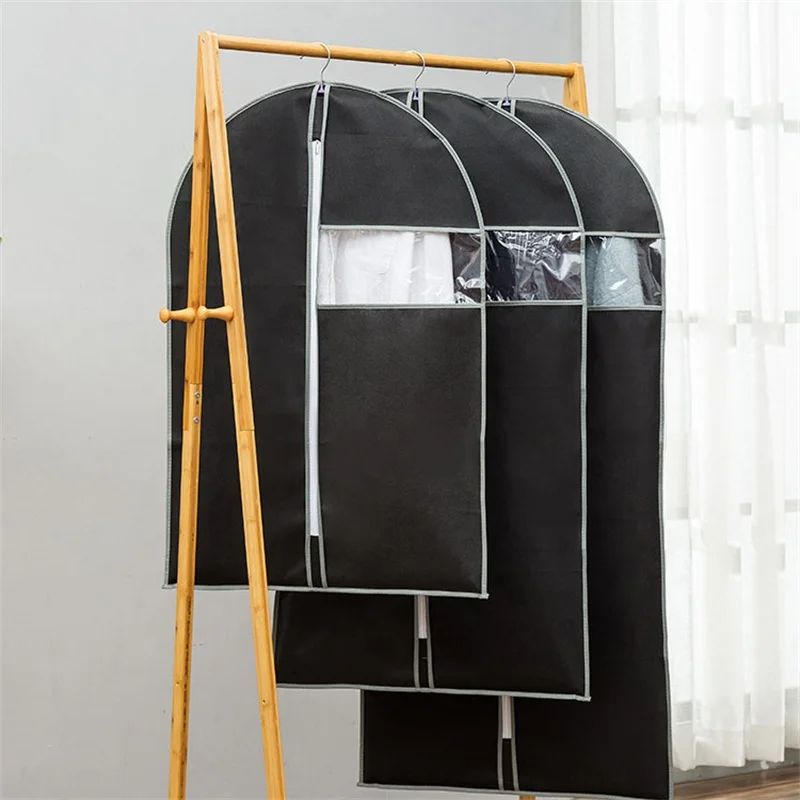 Wholesale Dust-proof Transparent Hanging Clothes Storage Bags Clear Garment Clothing Dust Cover Suit Bag
