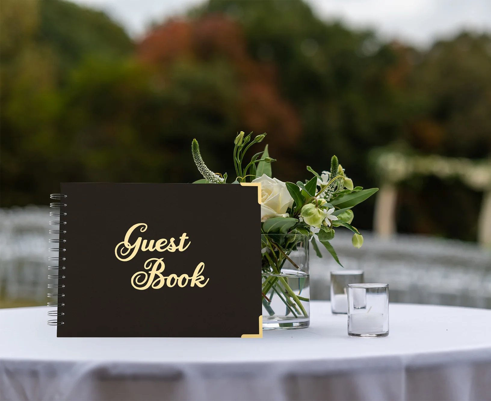 Nicro New Wedding Party Supplies Wedding Guest Book Photo Attached Black Card Coil Book Bridal Shower Sign In Guest Book